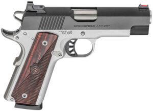 Springfield Armory PX9124L 1911 Ronin EMP 9mm Luger 10+1  4″ Stainless Match Grade Bull Steel Barrel  Blued Serrated Carbon Steel Slide  Satin Cerakote Aluminum Frame w/Beavertail  Textured Wood Grip