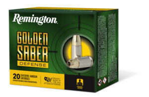 Remington Ammunition 27606 Golden Saber Defense 38 Special +P 125 gr Brass Jacket Hollow Point 20rd Box