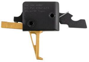 CMC Triggers 91503GF Drop-In Gold Finger Single-Stage Flat Trigger with 3-3.50 lbs Draw Weight & Gold Finish for AR-15 AR-10 Ambidextrous