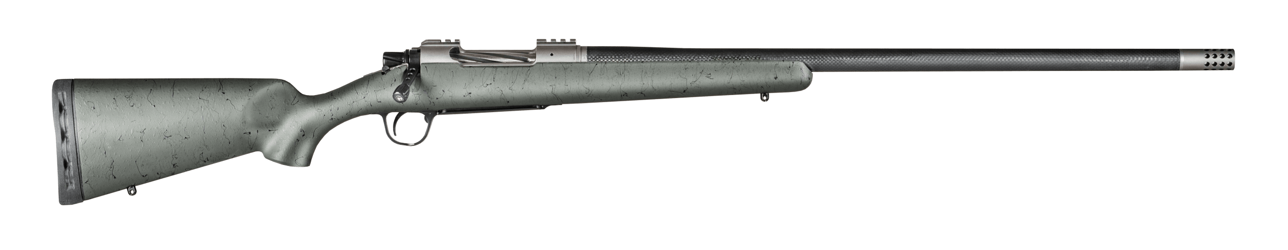 Christensen Arms 8010800202 Summit TI Full Size 300 PRC 3+1 26" Natural Titanium Steel Threaded Barrel Natural Titanium Aluminum Receiver Green w/Black Webbing Fixed Sporter Stock