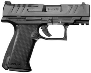 Walther Arms 2842734 PDP F-Series 9mm Luger 15+1 4″ Black Steel Barrel  Black Optic Ready/Serrated Slide  Black Polymer Frame w/Picatinny Rail  Black Performance Duty Texture Grips  Ambidextrous
