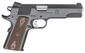 Springfield Armory PX9419 1911 Garrison 9mm Luger 9+1  5″ Stainless Match Grade Steel Barrel  Blued Serrated Carbon Steel Slide  Carbon Steel Frame w/Beavertail  Thin-Line Wood Grip