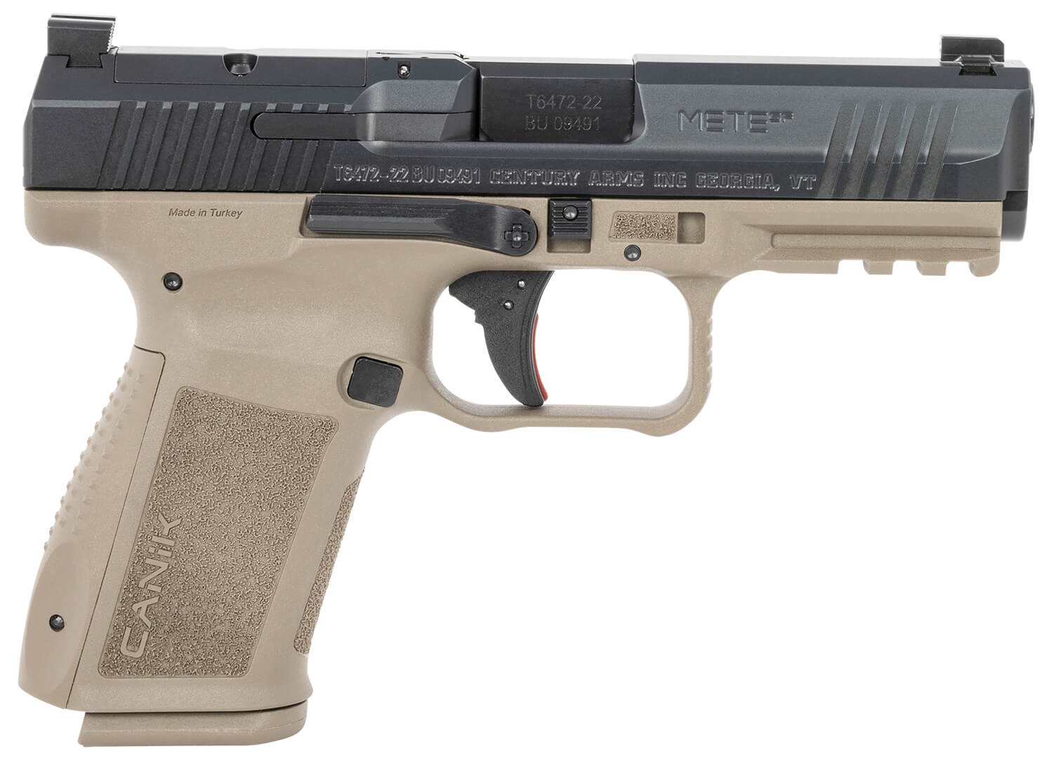 Canik HG7159N Mete SF Compact 9mm Luger 15+1 4.19″ Black Steel Barrel Black Nitride Optic Ready/Serrated Slide Flat Dark Earth Polymer Frame w/Beavertail & Picatinny Rail Ambidextrous Canik HG7159N Mete SF Compact 9mm Luger 15+1 4.19″ Black Steel Barrel Black Nitride Optic Ready/Serrated Slide Flat Dark Earth Polymer Frame w/Beavertail & Picatinny Rail Ambidextrous