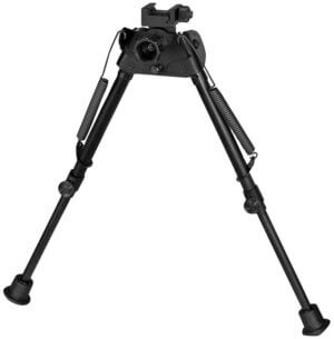 Harris Bipods SLP Swivel L Picatinny  9-13″  Black Steel/Aluminum  Rubber Feet