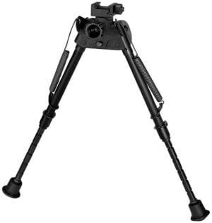 Harris Bipods SLMP Swivel L Picatinny  9-13″  Black Steel/Aluminum  Notched Legs  Rubber Feet