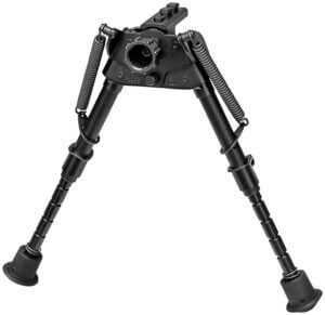 Harris Bipods SBRMMLOK Swivel BR M-LOK  6-9″  Black Steel/Aluminum  Notched Legs  Rubber Feet