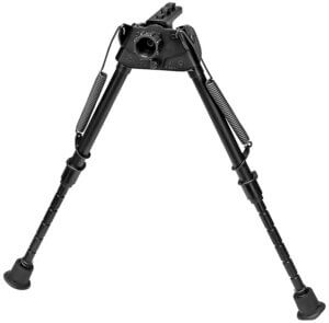 Harris Bipods SLMMLOK Swivel L M-LOK  9-13″  Black Steel/Aluminum  Notched Legs  Rubber Feet