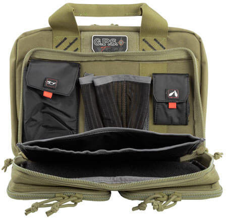 GPS Bags T1312PCT Tactical Quad +2 Tan 1000D Polyester with YKK Lockable Zippers 8 Mag Pockets 2 Ammo Front Pockets Visual ID Storage System & Holds Up To 6 Handguns GPS Bags T1312PCT Tactical Quad +2 Tan 1000D Polyester with YKK Lockable Zippers 8 Mag Pockets 2 Ammo Front Pockets Visual ID Storage System & Holds Up To 6 Handguns
