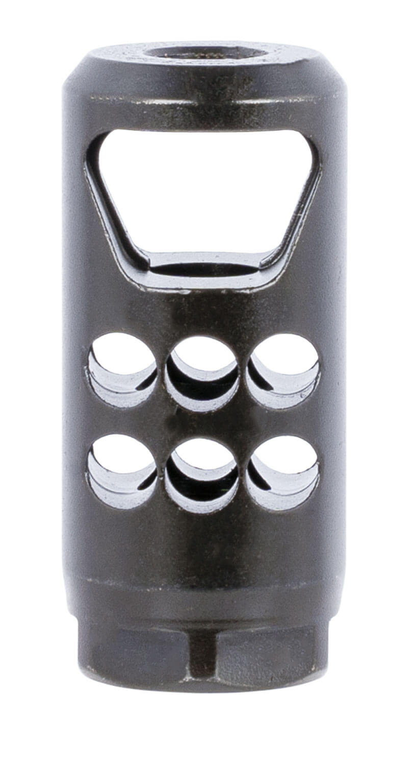 Ruger 90698 Hybrid Muzzle Brake 35 Caliber Black Matte Steel with 1/2″-28 tpi Threads 2.20″ OAL & 1″ Diameter Ruger 90698 Hybrid Muzzle Brake 35 Caliber Black Matte Steel with 1/2″-28 tpi Threads 2.20″ OAL & 1″ Diameter