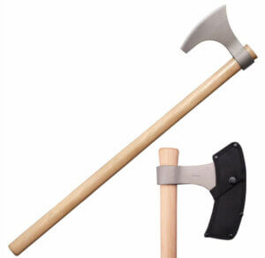 Cold Steel CS90WVBA Viking Hand Axe 6″ Blade Axe 1055 Carbon Steel Blade American Hickory Handle 30″ Long Cold Steel CS90WVBA Viking Hand Axe 6″ Blade Axe 1055 Carbon Steel Blade American Hickory Handle 30″ Long