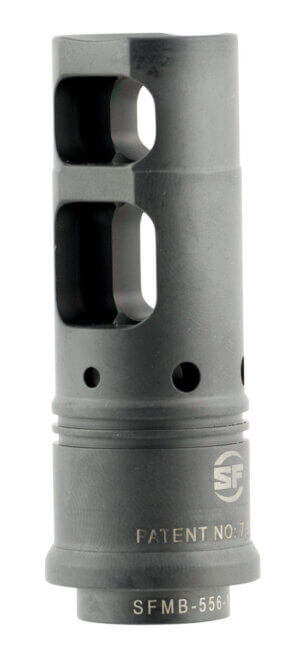 SureFire SFMB3383424 SOCOM Muzzle Brake Black DLC Stainless Steel with 3/4″-24 tpi Threads & 2.60″ OAL for 338 Cal AR-Platform