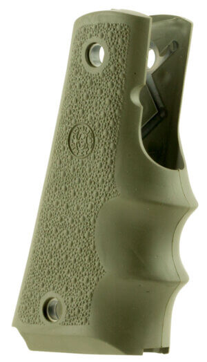Hogue 45001 OverMolded Grip Cobblestone OD Green Rubber with Finger Grooves for 1911 Government Hogue 45001 OverMolded Grip Cobblestone OD Green Rubber with Finger Grooves for 1911 Government