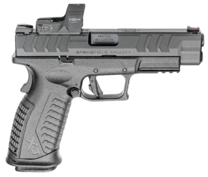 Springfield Armory XDME94510BHCOSPD XD-M Elite OSP 10mm Auto 16+1  4.50″ Black Melonite Steel Barrel & Optic Ready/Serrated Slide  Black Polymer Frame w/Picatinny Rail  Black w/Interchangeable Backstrap Grip  Hex Dragonfly Red Dot