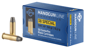 PPU PPH38SH Handgun  38 Special 158 gr Semi Wadcutter Hollow Point 50rd Box
