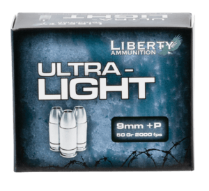 Liberty Ammunition LAUL9052 Ultra-Light 9mm Luger +P 50 gr Lead Free Fragmenting Hollow Point 20rd Box Liberty Ammunition LAUL9052 Ultra-Light 9mm Luger +P 50 gr Lead Free Fragmenting Hollow Point 20rd Box