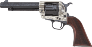 Pietta GW45ALO512NMCW 1873 Great Western II Alchimista II 45 Colt (Long Colt) 6rd 5.50″ Blued Engraved Octagon Steel Barrel & Engraved Cylinder Old Silver Engraved Steel Frame Checkered Walnut Army Grip Exposed Hammer Pietta GW45ALO512NMCW 1873 Great Western II Alchimista II 45 Colt (Long Colt) 6rd 5.50″ Blued Engraved Octagon Steel Barrel & Engraved Cylinder Old Silver Engraved Steel Frame Checkered Walnut Army Grip Exposed Hammer