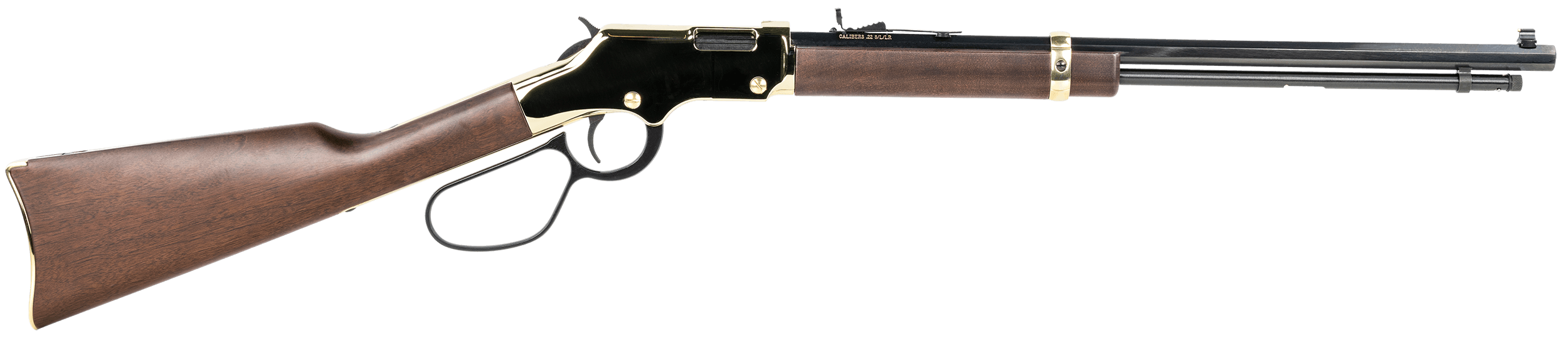 Henry H004L Golden Boy Large Loop 22 Short 22 Long or 22 LR Caliber with 16 LR/21 Short Capacity 20" Blued Barrel Brasslite Metal Finish & American Walnut Stock Right Hand (Full Size)