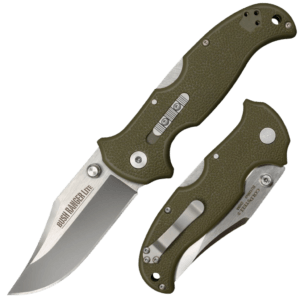 Cold Steel CS21A Bush Ranger Lite 3.50″ Folding Clip Point Plain 8Cr13MoV SS Blade/Black GFN Handle Includes Pocket Clip