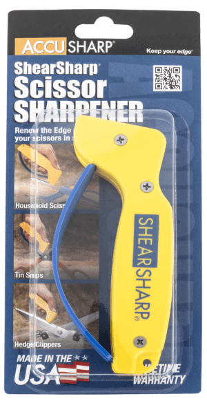 AccuSharp 002C ShearSharp Scissors Sharpener Diamond Tungsten Carbide Sharpener Yellow/Blue AccuSharp 002C ShearSharp Scissors Sharpener Diamond Tungsten Carbide Sharpener Yellow/Blue