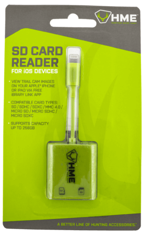 HME HMESDCRIOS Memory Card Reader iOS Fits iPhone/iPad Up To 256GB Black/Green