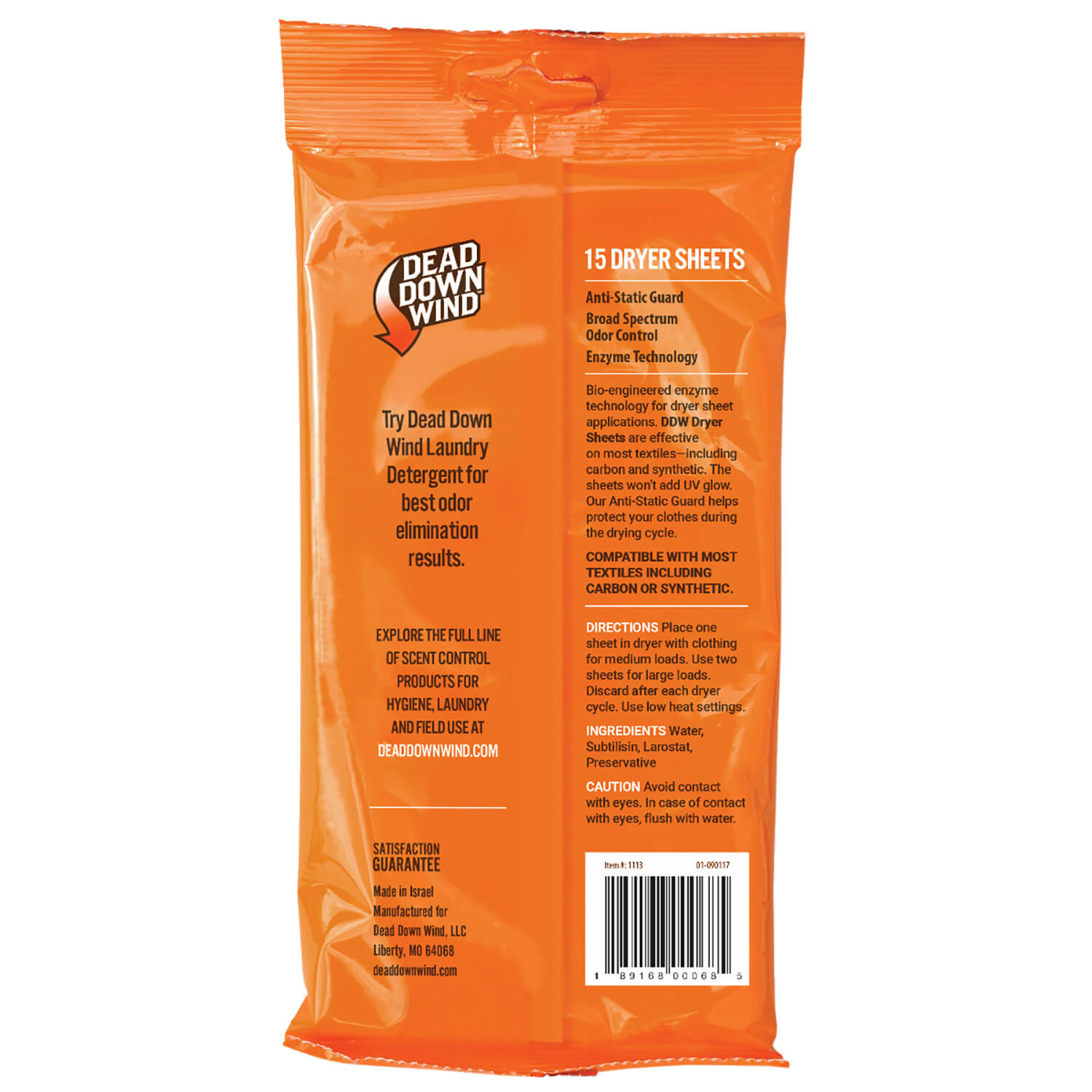 Dead Down Wind 1113 Dryer Sheets Odor Eliminator Odorless Scent Dryer Sheet 15 Per Pkg Dead Down Wind 1113 Dryer Sheets Odor Eliminator Odorless Scent Dryer Sheet 15 Per Pkg