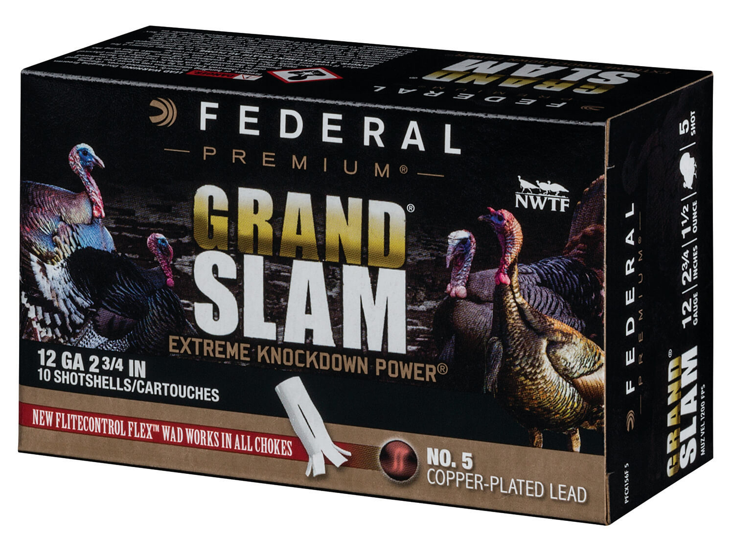 Federal PFCX156F5 Premium Grand Slam 12Gauge 2.75″ 1 1/2oz 5Shot 10rd Box Federal PFCX156F5 Premium Grand Slam 12Gauge 2.75″ 1 1/2oz 5Shot 10rd Box
