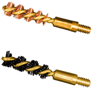Otis FG317NB Bore Brush Set  17 HMR/177 Cal/177 WSM 5-40″ Thread 1″ Long Bronze/Nylon Bristles 2 Per Pkg