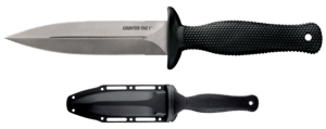 Cold Steel CS10BCTL Counter TAC I 5″ Fixed Spear Point Plain Stone Washed AUS-8A SS Blade/ Black Textured Kray-Ex Handle Includes Belt Clip/Sheath