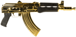 Zastava Arms Usa ZP92762MGL ZPAP92  7.62x39mm 30+1 10″ 24K Gold Plated/Cold Hammer Forged  Chrome Lined Barrel  Steel 24K Gold Plated Receiver  Dark Walnut Grips