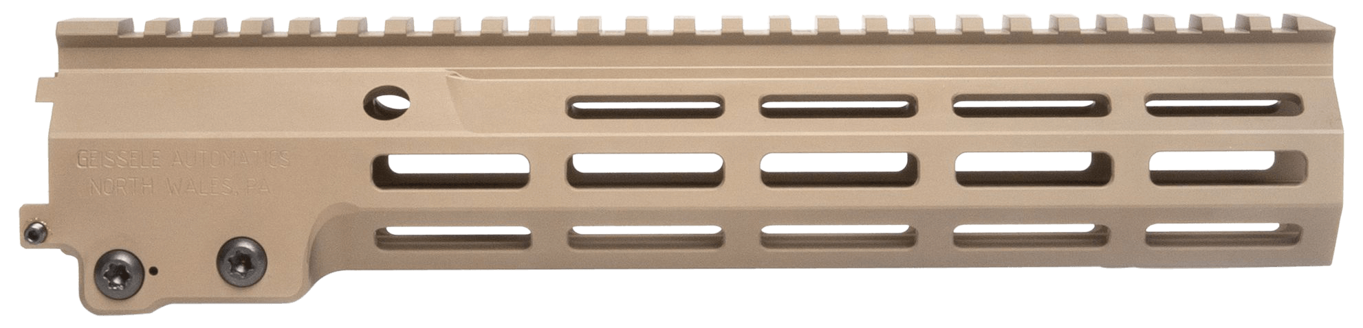 Geissele Automatics 051073S Super Modular Rail MK16 10.50″ M-LOK Desert Dirt Aluminum for AR Platform Barrel Nut Included Geissele Automatics 051073S Super Modular Rail MK16 10.50″ M-LOK Desert Dirt Aluminum for AR Platform Barrel Nut Included