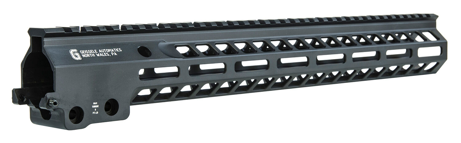 Geissele Automatics 05575B Super Modular Rail MK14 15″ M-LOK Black Aluminum for AR Platform Barrel Nut Included Geissele Automatics 05575B Super Modular Rail MK14 15″ M-LOK Black Aluminum for AR Platform Barrel Nut Included