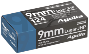Aguila 1E092125 Personal Defense Handgun 9mm Luger 124gr Jacketed Hollow Point 50rd Box Aguila 1E092125 Personal Defense Handgun 9mm Luger 124gr Jacketed Hollow Point 50rd Box