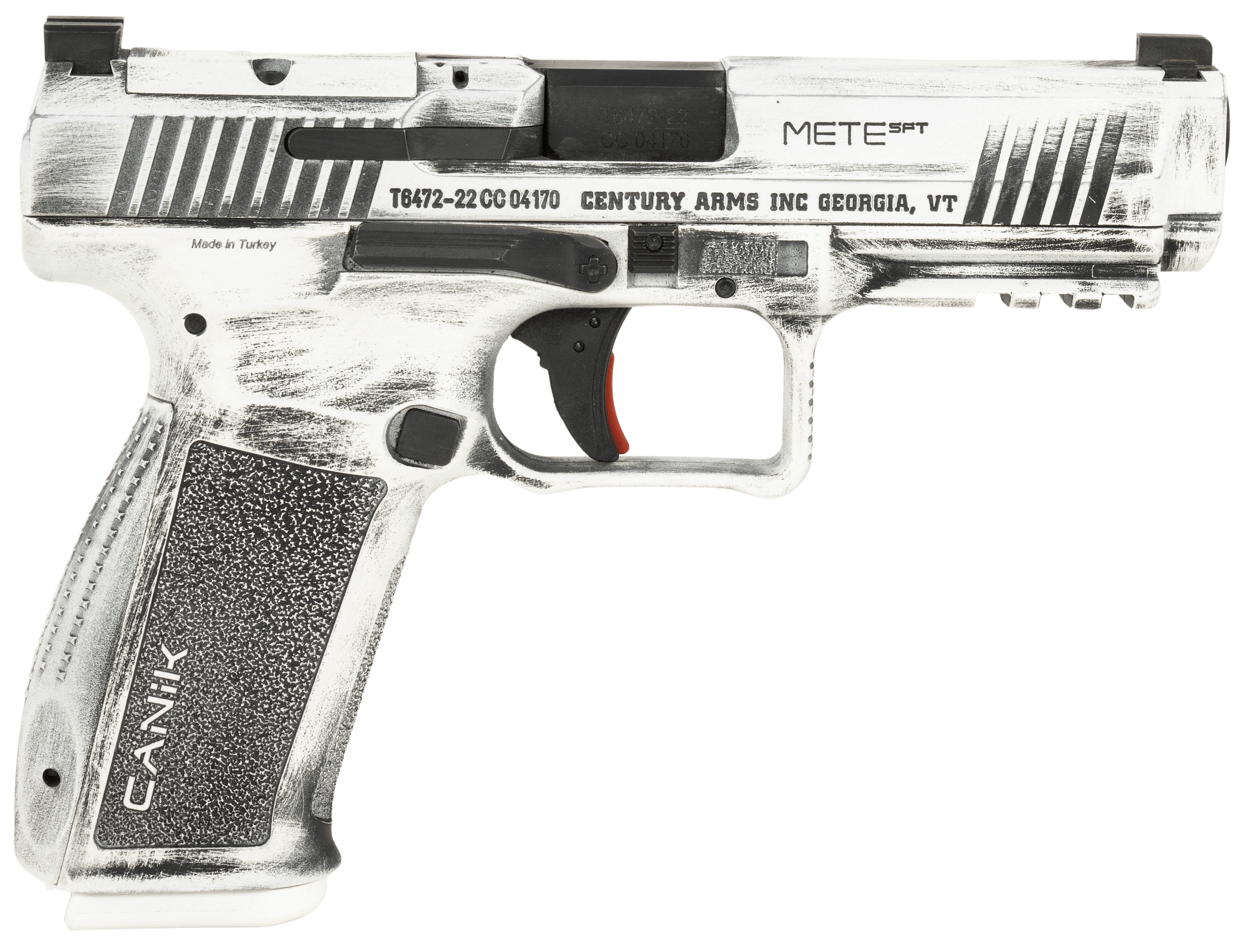 Canik HG5636ADN Mete SFT GunStuff Exclusive 9mm Luger 18+1/20+1 4.46″ Black Match Grade Barrel Arctic Distressed Cerakote Optic Ready/Serrated Steel Slide Polymer Frame w/Beavertail & Picatinny Rail Ambidextrous Canik HG5636ADN Mete SFT GunStuff Exclusive 9mm Luger 18+1/20+1 4.46″ Black Match Grade Barrel Arctic Distressed Cerakote Optic Ready/Serrated Steel Slide Polymer Frame w/Beavertail & Picatinny Rail Ambidextrous