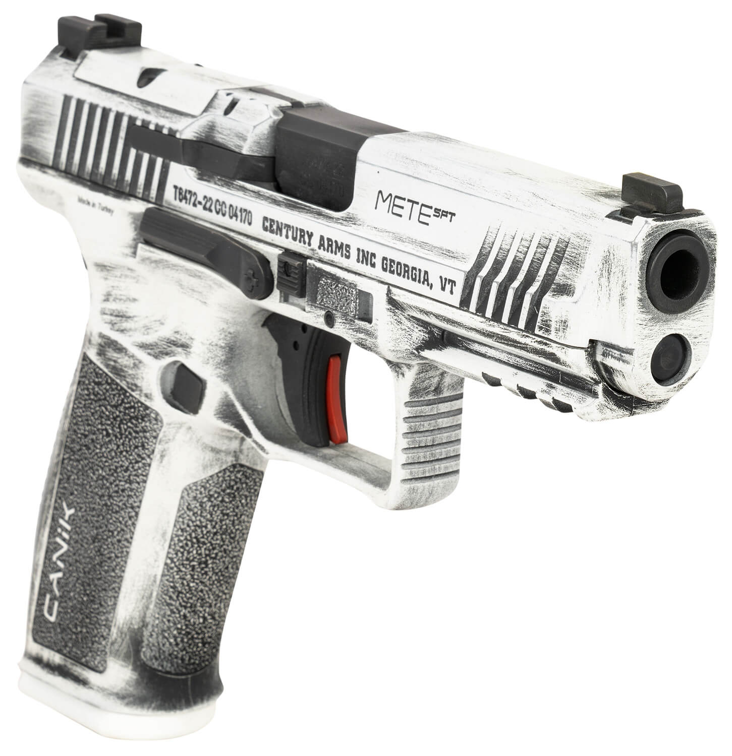 Canik HG5636ADN Mete SFT GunStuff Exclusive 9mm Luger 18+1/20+1 4.46″ Black Match Grade Barrel Arctic Distressed Cerakote Optic Ready/Serrated Steel Slide Polymer Frame w/Beavertail & Picatinny Rail Ambidextrous Canik HG5636ADN Mete SFT GunStuff Exclusive 9mm Luger 18+1/20+1 4.46″ Black Match Grade Barrel Arctic Distressed Cerakote Optic Ready/Serrated Steel Slide Polymer Frame w/Beavertail & Picatinny Rail Ambidextrous