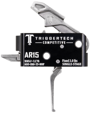 TriggerTech AR0SBS33NNF Competitive  Stainless Flat Single-Stage 3 lbs Fixed for AR-15