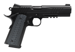 Savage Arms 67210 1911 Government 45 ACP 8+1 5″ Black Nitride Stainless Steel Target Crown Barrel  Black Nitride Stainless Steel Serrated Slide  Matte Stainless Steel Frame w/Beavertail & Picatinny Rail  Black/Dark Gray VZ G10 Grips  Ambidextrous
