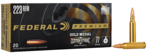 Federal GM223OTM3 Federal Premium Gold Medal 223 Rem 77 gr 20rd Box Federal GM223OTM3 Federal Premium Gold Medal 223 Rem 77 gr 20rd Box