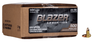 CCI 5200BK500 Blazer Brass Handgun 9mm Luger 115 gr Full Metal Jacket 500rd Box CCI 5200BK500 Blazer Brass Handgun 9mm Luger 115 gr Full Metal Jacket 500rd Box