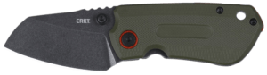 CRKT 6277 Overland Compact 2.24″ Folding Plain Stonewashed D2 Steel Blade Green w/Orange Accents G10/SS Handle Includes Pocket Clip CRKT 6277 Overland Compact 2.24″ Folding Plain Stonewashed D2 Steel Blade Green w/Orange Accents G10/SS Handle Includes Pocket Clip