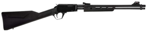 Rossi  Gallery  Pump 22 WMR 12+1 20″  Black  Polished Steel Barrel/Rec  Synthetic Stock  Fiber Optic Sights