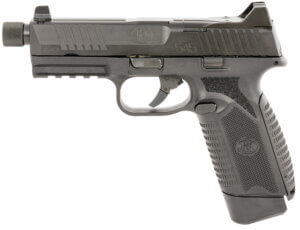 FN 66101385 545 Tactical 45 ACP 10+1 4.71″ Black Target Crown/Threaded Steel Barrel  Black Optic Cut/Serrated Steel Slide & Polymer Frame w/Picatinny Rail   Ambidextrous