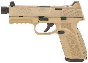 FN 66101378 510 Tactical Full Size Frame 10mm Auto 10+1  4.71″ Black Target Crown/Threaded Steel Barrel  Flat Dark Earth PVD Optic Cut/Serrated Steel Slide Flat Dark Earth & Polymer Frame w/Picatinny Rail  Ambidextrous