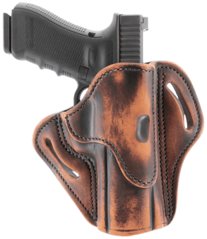 1791 Gunleather ORBH24VTGR BH2.4 Optic Ready OWB Size 2.4 Vintage Leather Belt Slide Fits Walther PPQ/Sig P320/Springfield XD-M Right Hand