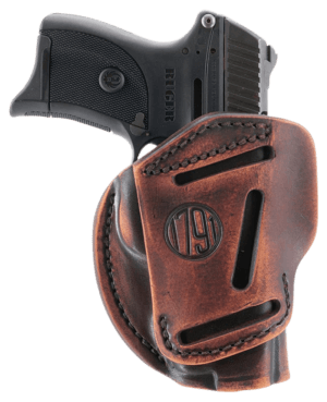 1791 Gunleather 3WH1VTGA 3-Way IWB/OWB Size 01 Vintage Leather Belt Loop Fits 1911 3-4″ Ambidextrous Hand 1791 Gunleather 3WH1VTGA 3-Way IWB/OWB Size 01 Vintage Leather Belt Loop Fits 1911 3-4″ Ambidextrous Hand