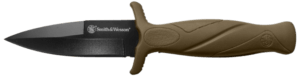 Smith & Wesson Knives 1100073 H.R.T. Flase Edge 2.75″ Fixed Plain Black Oxide Stainless Steel Blade Flat Dark Earth Rubber Handle Includes Sheath Smith & Wesson Knives 1100073 H.R.T. Flase Edge 2.75″ Fixed Plain Black Oxide Stainless Steel Blade Flat Dark Earth Rubber Handle Includes Sheath