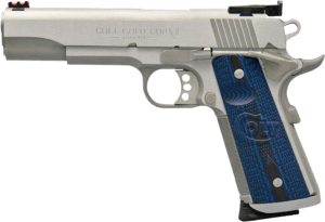 Colt Mfg O5970XETT Gold Cup Trophy 45 ACP 8+1 5″ Stainless National Match Barrel  Stainless Steel Serrated Slide & Frame w/Beavertail  Ambidextrous