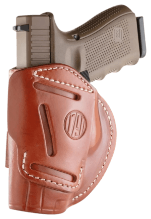 1791 Gunleather 4WH6CBRR 4-Way IWB/OWB Size 06 Classic Brown Leather Belt Clip Compatible w/ Glock 17/Ruger American Pistol Ambidextrous 1791 Gunleather 4WH6CBRR 4-Way IWB/OWB Size 06 Classic Brown Leather Belt Clip Compatible w/ Glock 17/Ruger American Pistol Ambidextrous