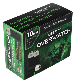 Liberty Ammunition LAOW10MM702150 OverWatch 10mm Auto 70 gr Open Cavity Design 20rd Box Liberty Ammunition LAOW10MM702150 OverWatch 10mm Auto 70 gr Open Cavity Design 20rd Box
