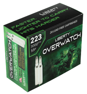 Liberty Ammunition LAOW223553000 OverWatch 223 Rem 55 gr 20rd Box Liberty Ammunition LAOW223553000 OverWatch 223 Rem 55 gr 20rd Box