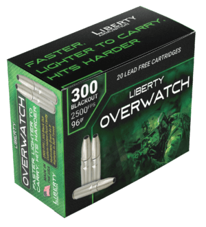 Liberty Ammunition LAOW300962500 OverWatch 300 Blackout 96 gr Open Cavity Design 20rd Box Liberty Ammunition LAOW300962500 OverWatch 300 Blackout 96 gr Open Cavity Design 20rd Box
